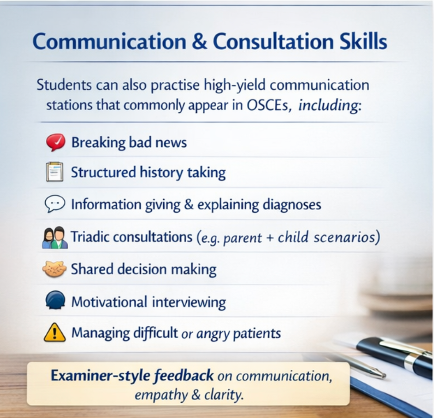 1-to-1 OSCE Mock Consultation with a Doctor (60 Minutes)